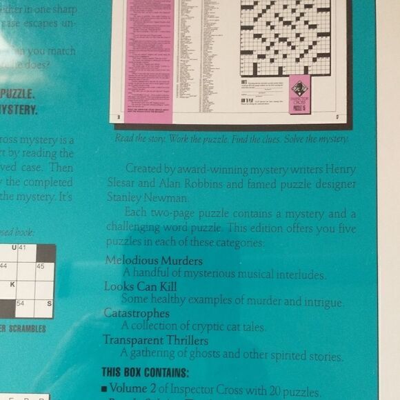 NOS Inspector Cross Vol 2 Murder Mystery Crossword Puzzle Game Sealed Vintage. C - Picture 8 of 16